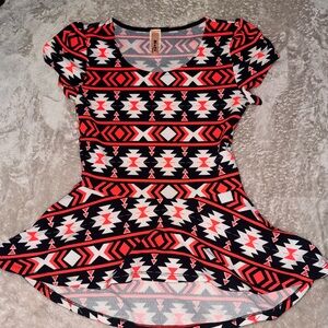 Tribal Print Short Sleeve